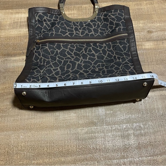 Stuart Weitzman XL Shopper Tote Bag Handbag Canvas & Leather Animal Print - Picture 3 of 14
